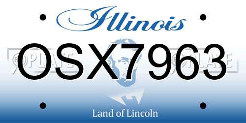 OSX7963 Illinois License Plate