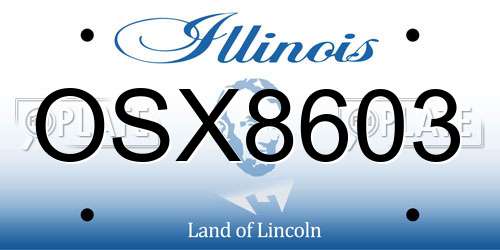 OSX8603 Illinois License Plate