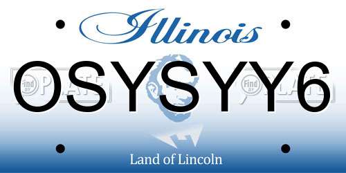 OSYSYY6 Illinois License Plate