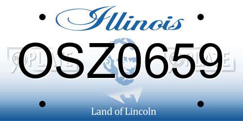 OSZ0659 Illinois License Plate