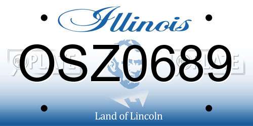 OSZ0689 Illinois License Plate