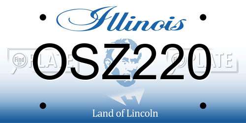 OSZ220 Illinois License Plate