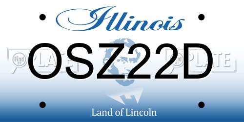 OSZ22D Illinois License Plate