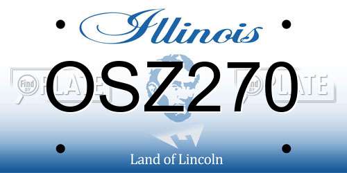 OSZ270 Illinois License Plate