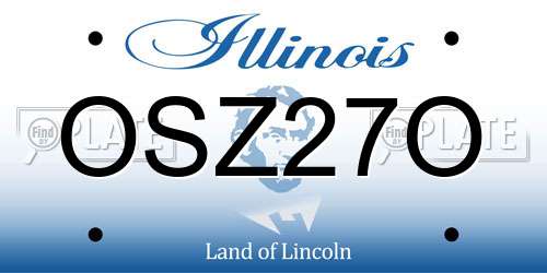 OSZ27O Illinois License Plate
