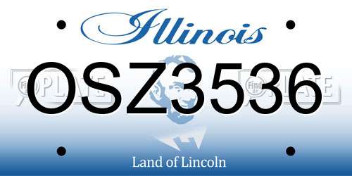 OSZ3536 Illinois License Plate
