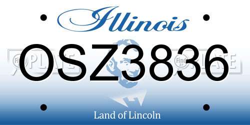 OSZ3836 Illinois License Plate