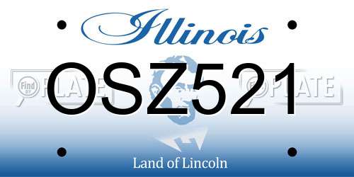 OSZ521 Illinois License Plate
