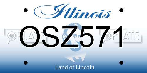OSZ571 Illinois License Plate