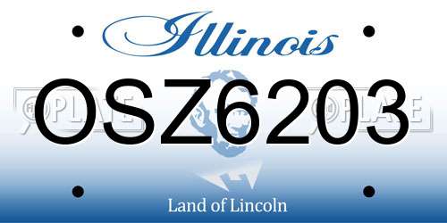OSZ6203 Illinois License Plate