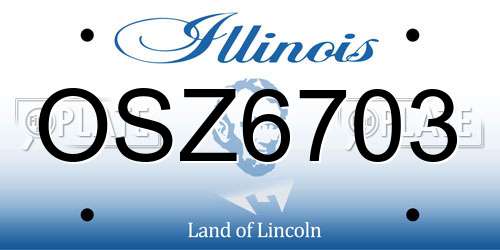 OSZ6703 Illinois License Plate