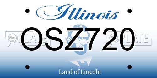 OSZ720 Illinois License Plate