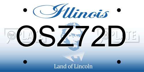 OSZ72D Illinois License Plate