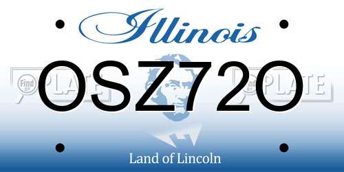 OSZ72O Illinois License Plate