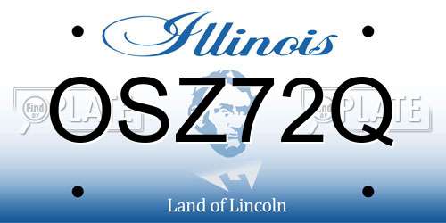 OSZ72Q Illinois License Plate