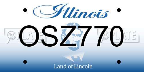 OSZ770 Illinois License Plate