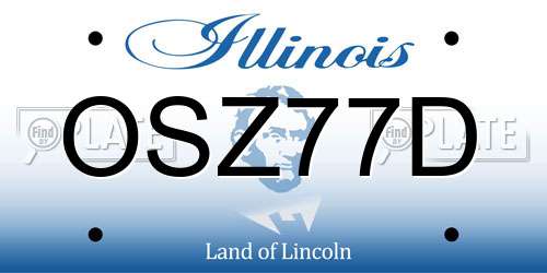 OSZ77D Illinois License Plate