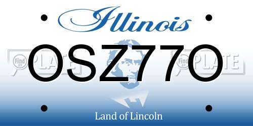 OSZ77O Illinois License Plate