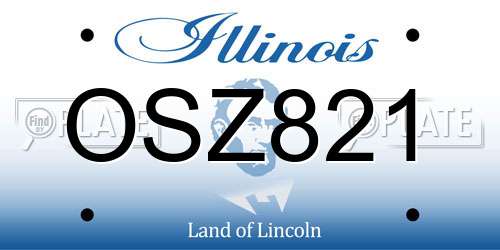 OSZ821 Illinois License Plate