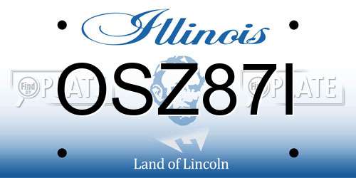 OSZ87I Illinois License Plate