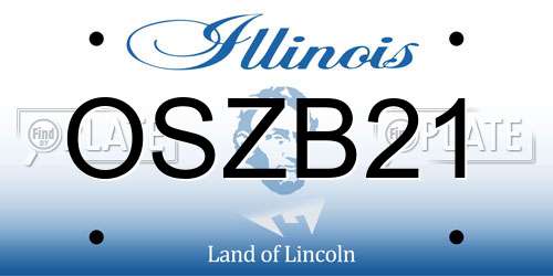 OSZB21 Illinois License Plate