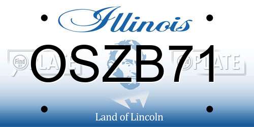 OSZB71 Illinois License Plate