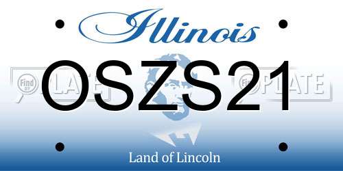 OSZS21 Illinois License Plate