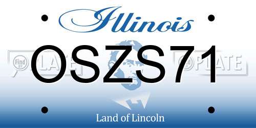 OSZS71 Illinois License Plate