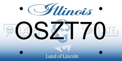 OSZT70 Illinois License Plate
