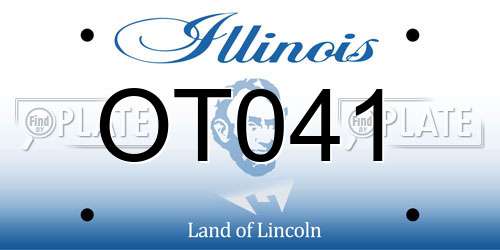 OT041 Illinois License Plate