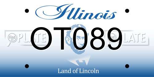 OT089 Illinois License Plate