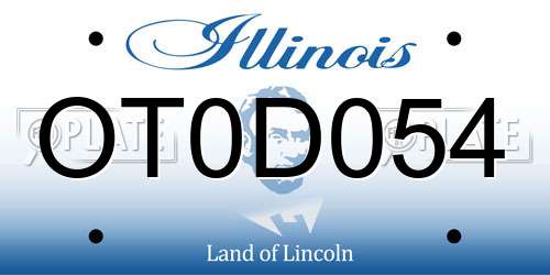 OT0D054 Illinois License Plate