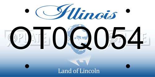 OT0Q054 Illinois License Plate