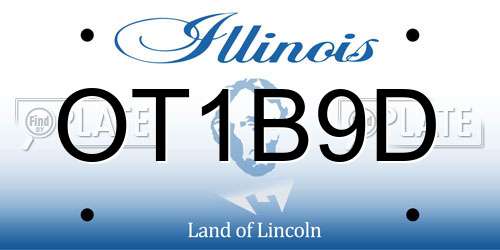 OT1B9D Illinois License Plate