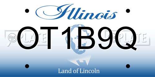 OT1B9Q Illinois License Plate