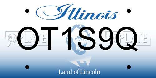OT1S9Q Illinois License Plate