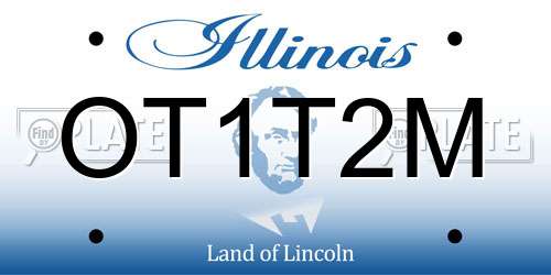 OT1T2M Illinois License Plate
