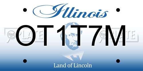 OT1T7M Illinois License Plate