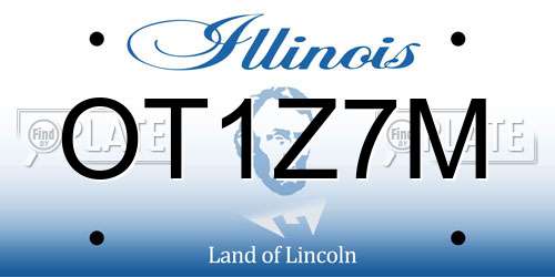 OT1Z7M Illinois License Plate