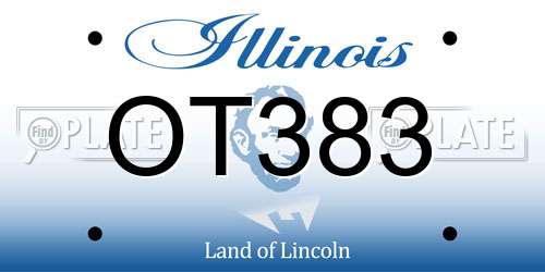 OT383 Illinois License Plate