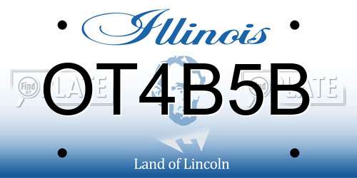 OT4B5B Illinois License Plate