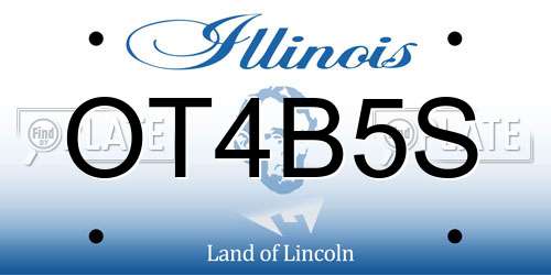 OT4B5S Illinois License Plate