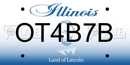 OT4B7B Illinois License Plate