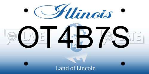 OT4B7S Illinois License Plate