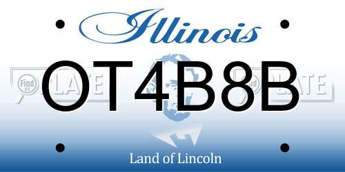 OT4B8B Illinois License Plate