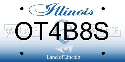 OT4B8S Illinois License Plate
