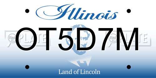 OT5D7M Illinois License Plate
