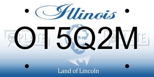 OT5Q2M Illinois License Plate