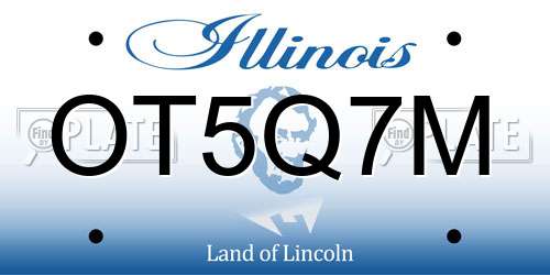 OT5Q7M Illinois License Plate