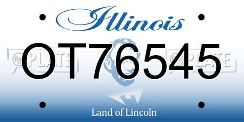 OT76545 Illinois License Plate
